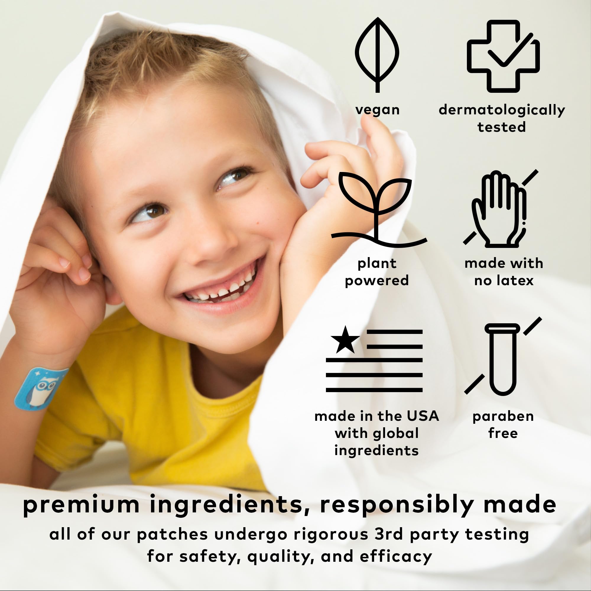 The Good Patch Nite Owl Patch, Natural Sleep Patch Support for Kid Bedtime with Tart Cherry, Chamomile, and Skullcap, Plant Powered, Sustained Release (12 Total Patches)