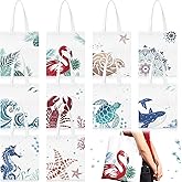 SATINIOR Beach Canvas Totes Bags Bulk Beach Theme Gifts Shopping Bags Reusable Grocery Handbags