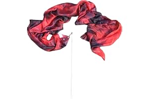 Winged Sirenny 1 Piece 98" Hand Painted Flowy Silk Ribbon Streamer with Rods, Church Liturgical Praise, Worship Adoration Dance Ribbon Banner