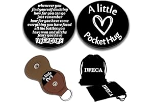 IWECA Double-Sided Pocket Hug Token Men Mens Stocking Stuffers for Women Token Coin Teen Boys Girls Fun Engraved with Leather