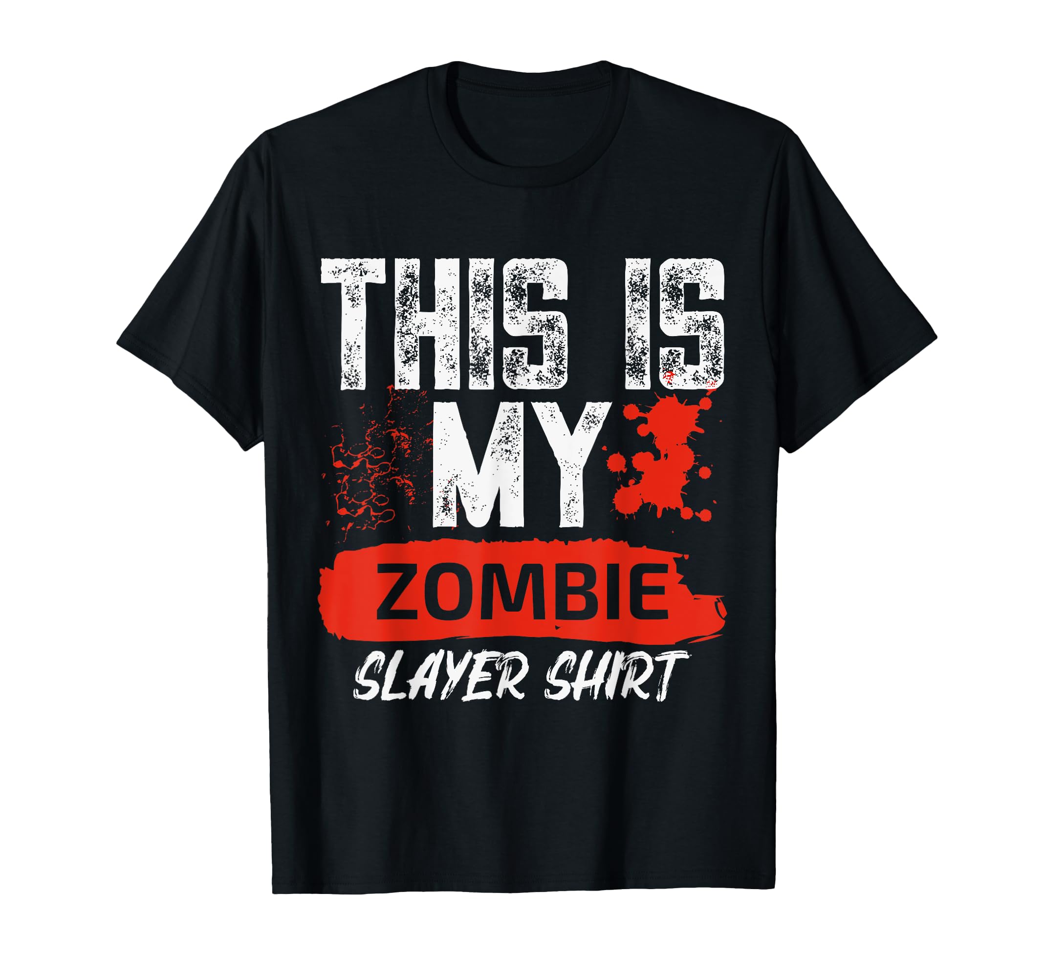This Is My Zombie Slayer Costume Funny Bloodied Halloween T-Shirt