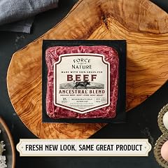 Force of Nature Meats 100% Grass-fed Ground Beef Ancestral Blend | Beef with Liver & Heart | Regenerative | 16oz