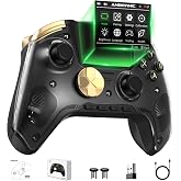 Cintwor RG G01 Interactive Screen Wireless Gaming Controller for Steam/PC/Switch/Linux/Android/iOS, 2.4G Wireless Bluetooth Controller with Screen, Heart Rate Monitor, Hall Effect Triggers (Black)