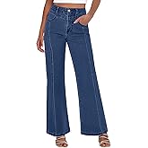 ANRABESS Wide Leg Jeans for Women Trendy 2026 High Waisted Stretchy Baggy Fall Fashion Denim Pants with Pockets