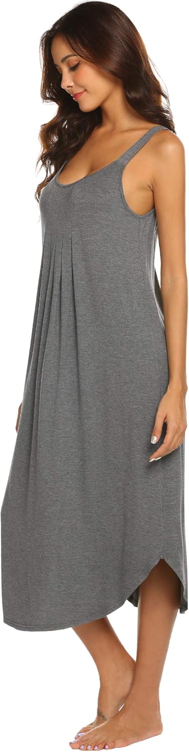 Ekouaer Women's Sleeveless Long Nightgown Summer Full Slip Sleep Dress Soft Nightshirt Chemise Sleepwear Lounge Dresses at  Women’s Clothing store