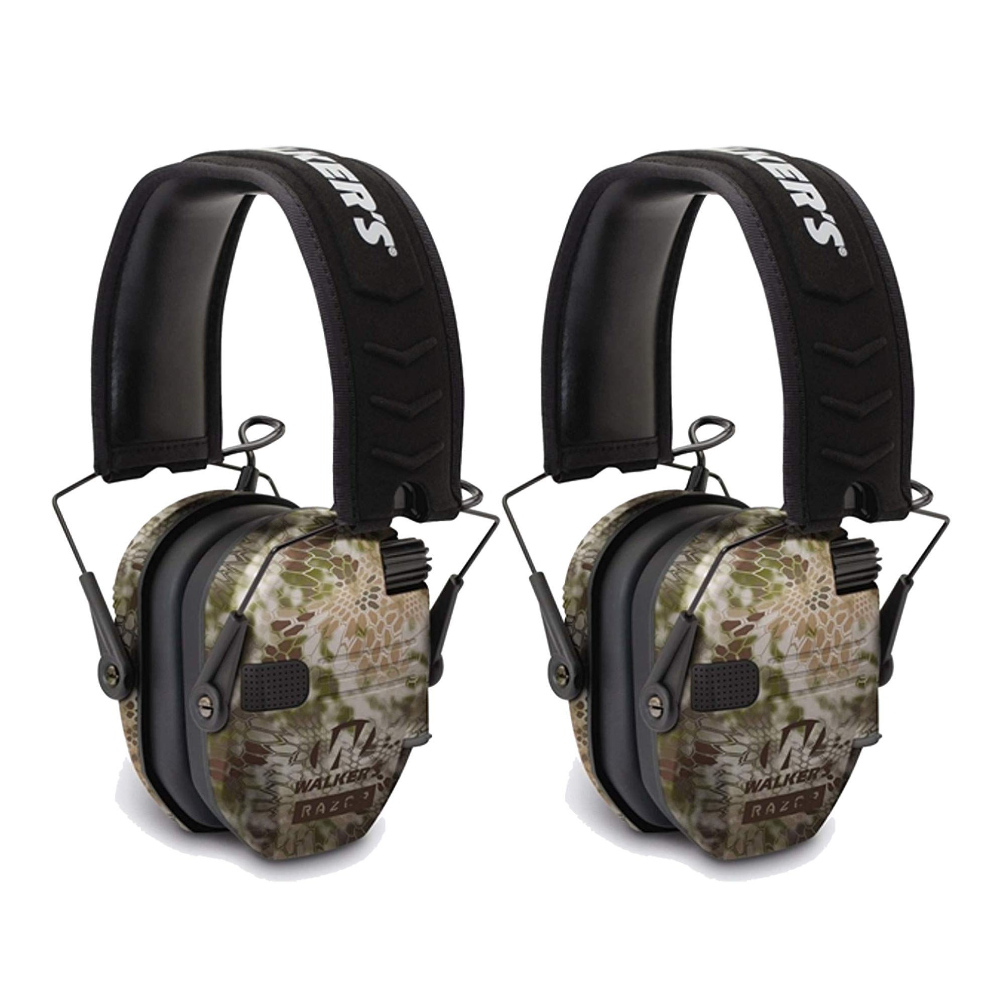 Walkers Razor Slim Electronic Shooting Muffs 2Pack, Kryptek Camo (2