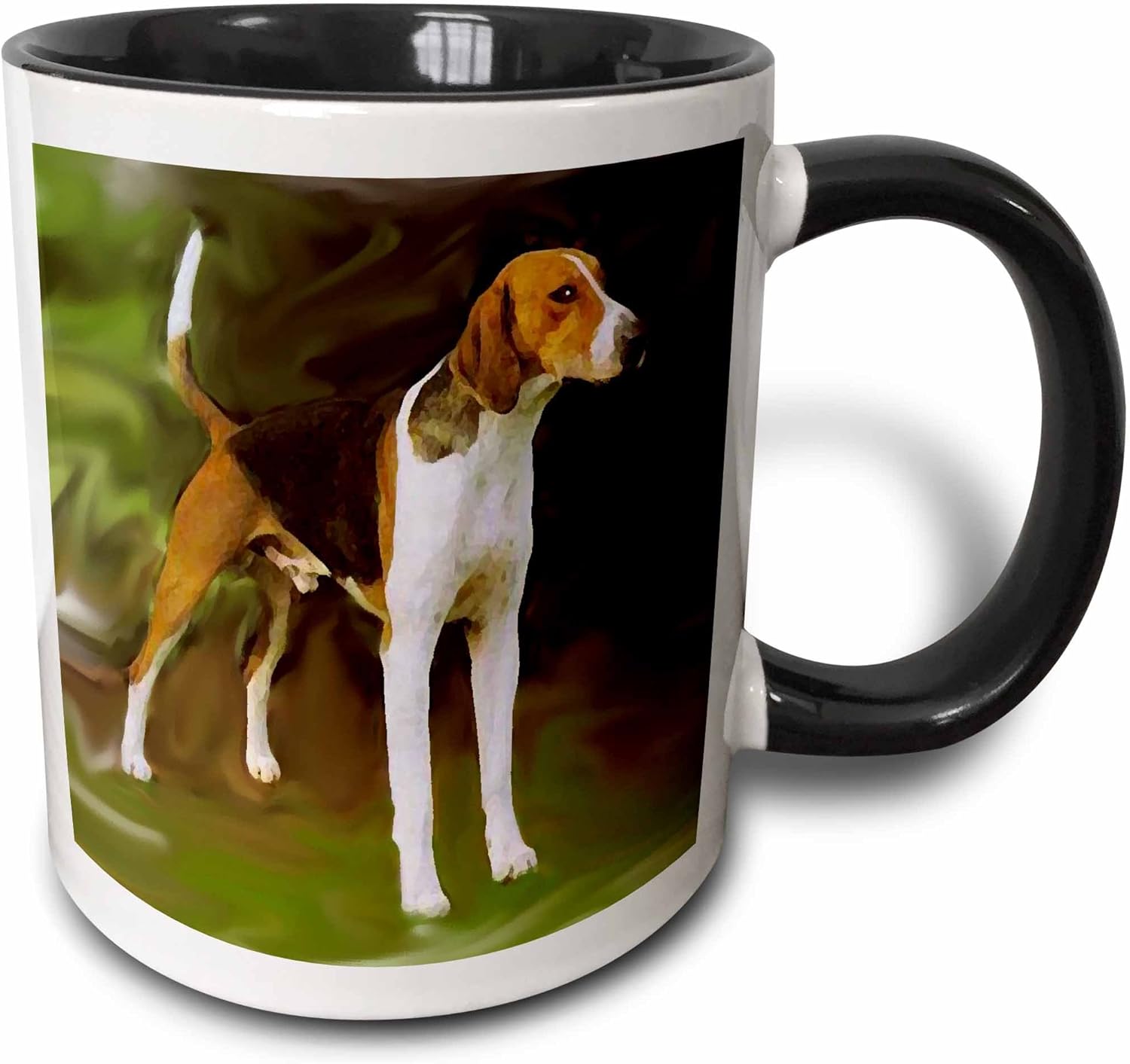 Amazon Co Jp 3drose アメリカンフォックスハウンド セラミックマグ ブラック ホワイト 11オンス ホーム キッチン