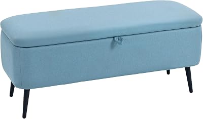 Aufbewahrungs-Ottomane mit Klappdeckel 61L Hellblau