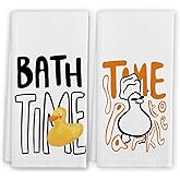TFKFJLF Funny Duck Hand Towels for Bathroom, Bath Time Hand Towels, Duck Lover Gifts for Women, Kids Baby Bathroom Decor Decorations, 16x24 Inches Set of 2