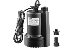 WASSERMANN 1/3HP Utility Pump 2100GPH Thermoplastic Sump Pump Submersible Water Pump with 10ft Cord, Electric Portable Water Pump for Swimming Pool Hot Tubs Garden Pond Draining Basement