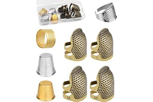 ZMAAGG Thimbles for Hand Sewing, 8 PCS Sewing Thimble Kit, Metal Finger Protectors, Thimble Ring for Hand Quilting and Embroidery