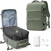 Vacuum Backpack Travel with Electric Vacpack Pump, Vacuum Compression Bags Travel Backpack for Women Men, Flight Approved Waterproof Carry on Backpacks Laptop Work Weekender Daypack, Large, Green