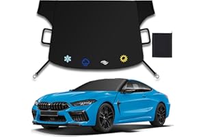 Eamefia Windshield Cover for Ice and Snow,New Upgraded Heavy Duty 600D Windshield Snow Cover,Extra Large Size (75"x45"),Windproof Winter Frost and Deicing Awning Suitable Fzor Cars, Trucks, SUVs(XL)