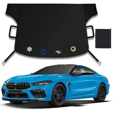 Range Tour Car Windshield Sun Shade & Snow Cover - 148x114cm With Fixing Strap & Mirror Covers For All Seasons