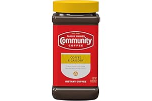 Community Coffee and Chicory Medium Dark Roast Premium Instant 7 Oz Jar, Full Body Rich Flavorful Taste, 100% Select Arabica Beans(Pack of 1)