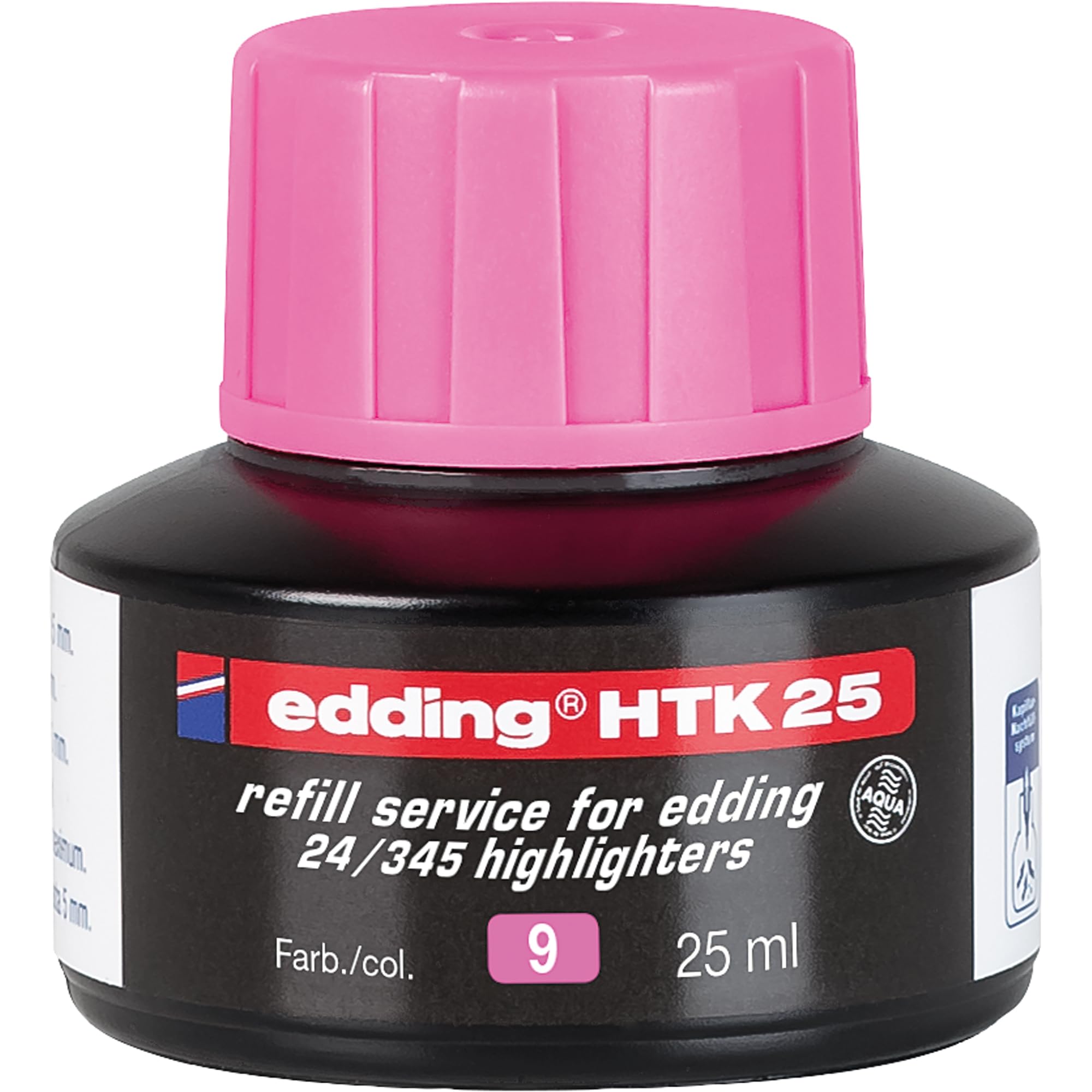 Edding Htk 25 Refill Ink - Pink - 25 Ml - With Capillary System, Ideal For Clean And Uncomplicated Refilling Of Edding Highlighters E-345 And E-24 — image 1