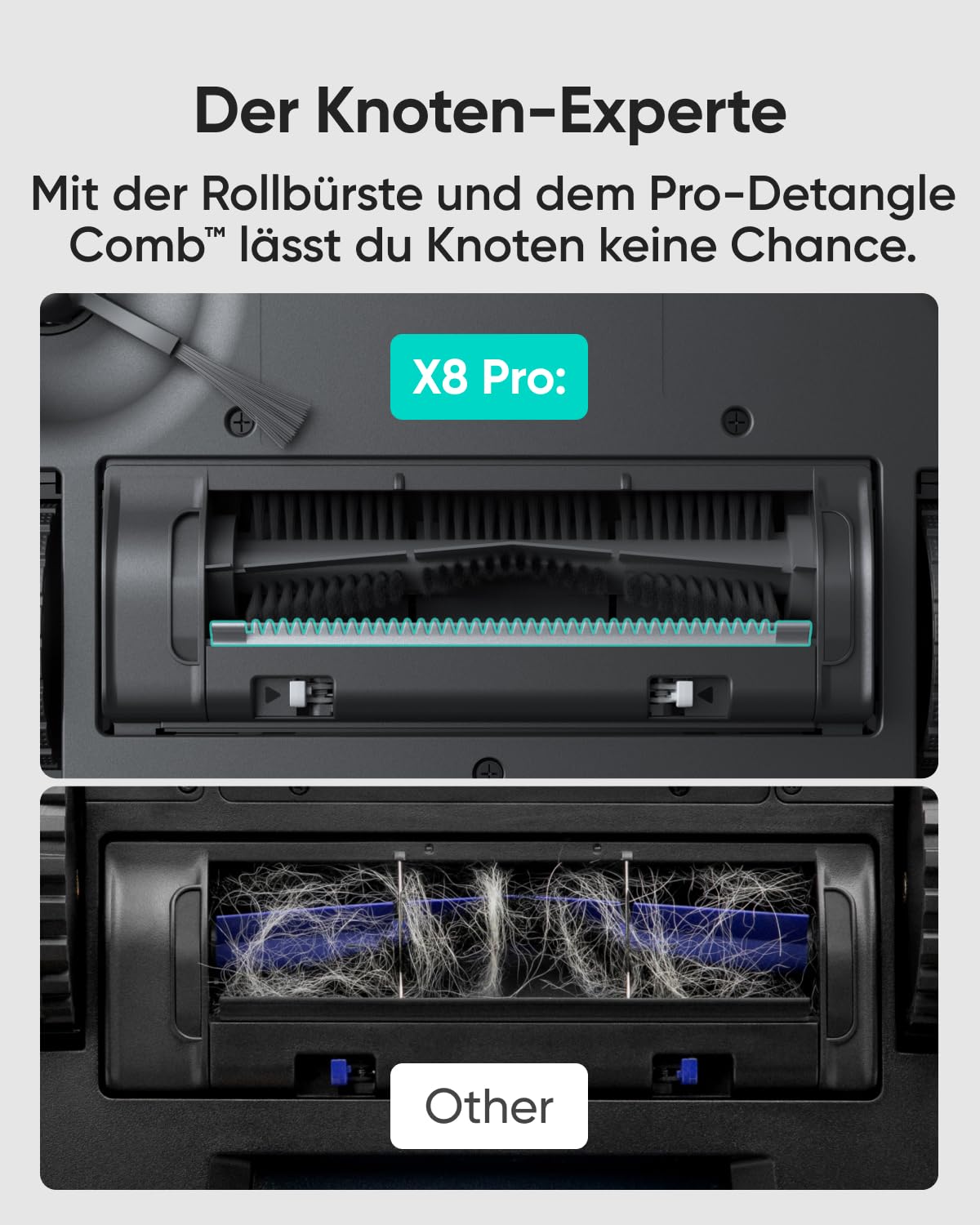 eufy X8 Pro Saugroboter mit Absaugstation & Wischfunktion, Twin-Turbine 2× 4.000Pa Saugkraft, Entwirrungs-Bürste, iPath Laser-Navigation, ideal für Hartböden & Teppiche 4