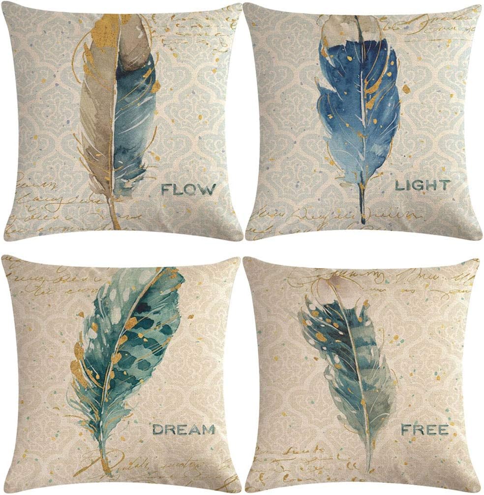 Amazon Com 7colorroom 4 Pack Feather Pillow Covers Luxury Nature