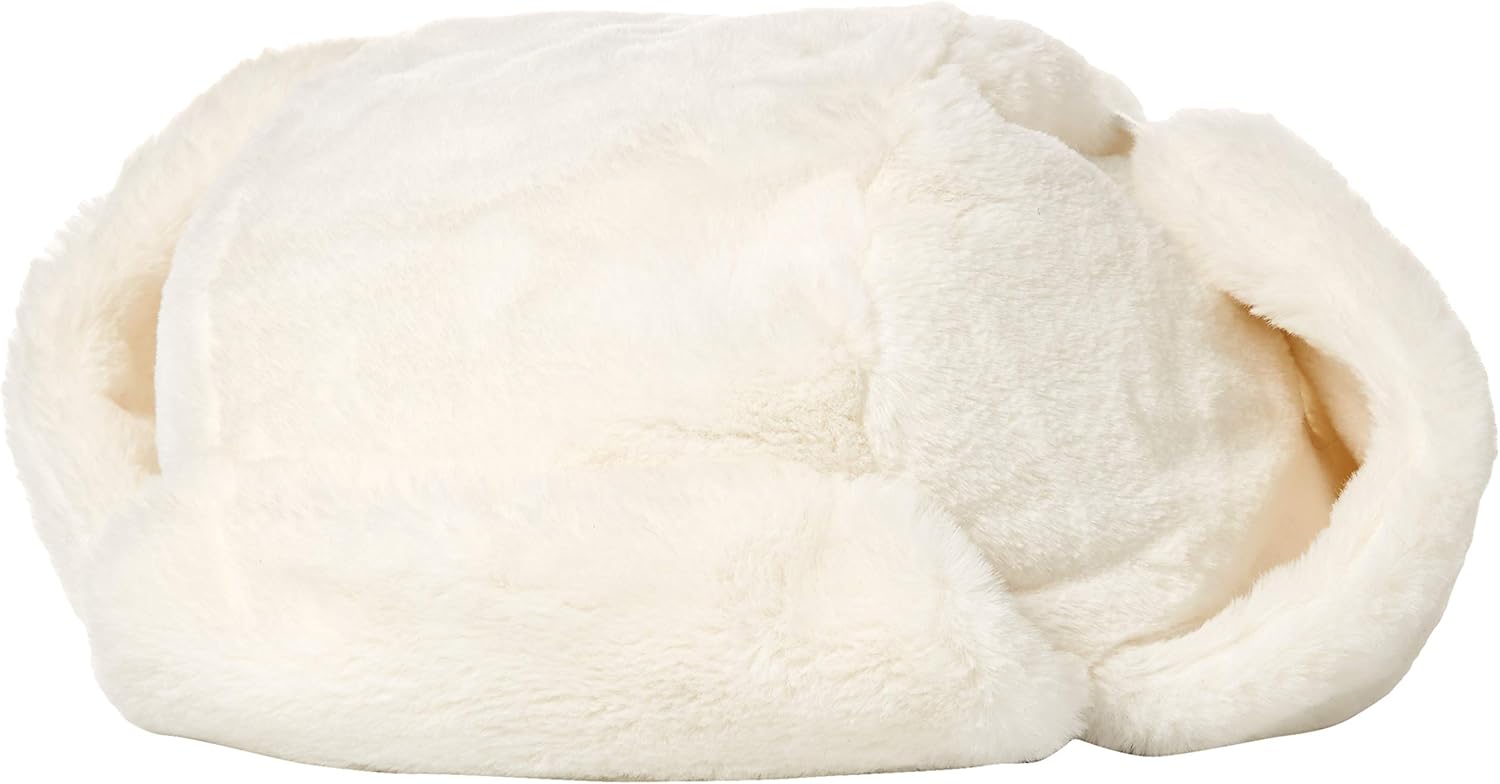  Essentials Women's Faux Fur Trapper Hat, Ivory, One Size: Clothing