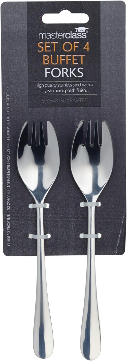 MasterClass 4-Piece Stainless Steel Spork Set, Cutlery, 17 cm, Silver, 17 x 3 x 1 cm - Image 3