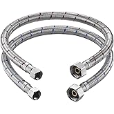 iVIGA 20-Inch Faucet Supply Lines: Braided Stainless Steel Flexible Faucet Hose Connector - 3/8" Compression x 1/2" FIP Water Supply Lines for Kitchen Bathroom Sink Hose Extension 2pcs