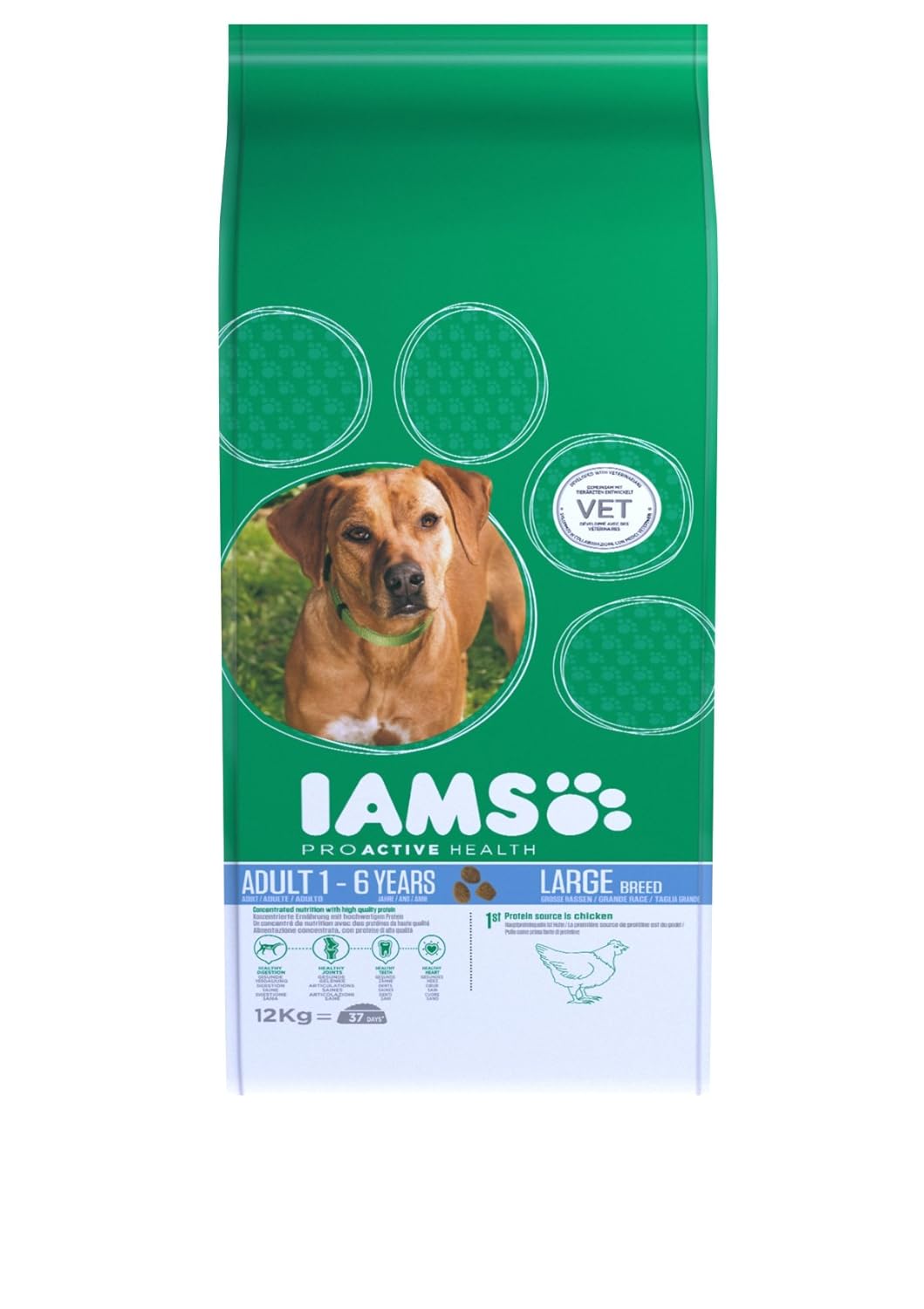 Iams Dry Dog Food Adult Large Breed Chicken 12 kg