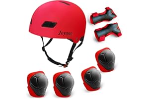Joyano Kids Bike Helmet Toddler Helmet 3-8 Yrs Sport Gear Set Adjustable Child Cycling Helmet with Knee Pads Elbow Pads Wrist