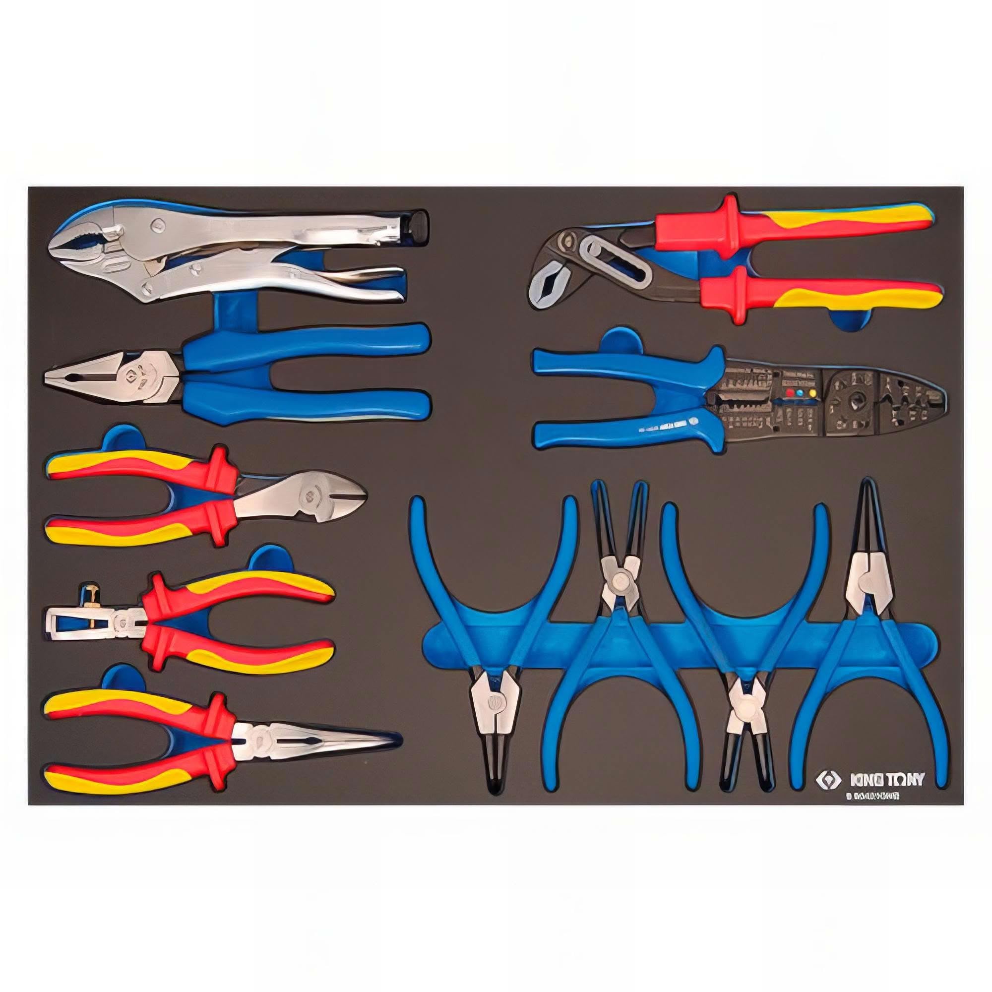 KING TONY 990421GNE Combination Pliers Tools Eva Foam and PP, Set of 8