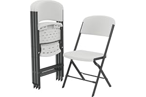 LIFETIME Folding Chairs, Heavy Duty Foldable Chair Contoured for Comfort, 4-Pack