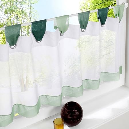 Yujiao Mao 1pcs Tab Top Semi Sheer Cafe Curtain Short Kitchen
