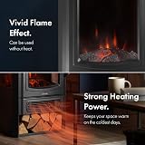 VonHaus Panoramic Stove Heater with Log Storage 2000W Electric Fireplace view 3