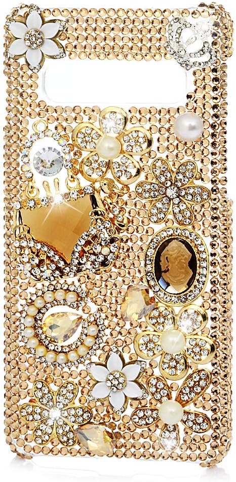 Galaxy S10 Case, S10 Cover Luxury Handmade Rhinestone Hard PC Shell Diamond Shiny Glitter Sparkly Skin for Galaxy S10, Perfume Bag