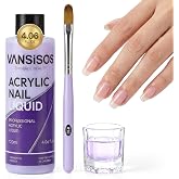 VANSISOS Monomer Acrylic Nail Liquid: 120ml EMA Low Odor Monomer Acrylic Liquid for Nails with Brush Ideal for Beginners Perfect for Salon and Home Use