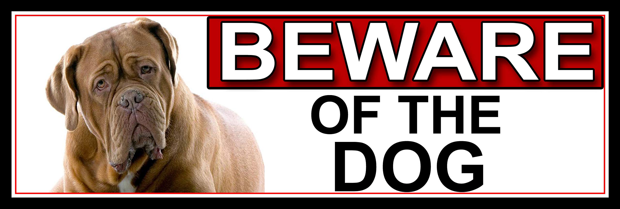 Bull Mastiff BEWARE OF THE DOG METAL GATE SIGN 266mm x 87m. (514H2)