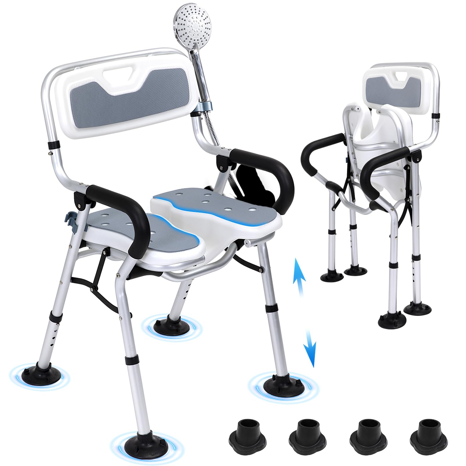 Photo 1 of ** SIZE SMALL/ MEDIUM**
Fasjloctavty Shower Chair for Inside Shower,Foldable Shower Chair for Elderly and Disabled, Adjustable Height Chairs with Padded Arms and Back for Bathroom,Compact and Comfortable?Regular U-Shape