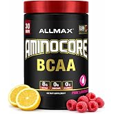 ALLMAX AMINOCORE BCAA Powder, Pink Lemonade, 30 Servings, 345 g | Supports Muscle Recovery, Promotes Lean Muscle Growth, 8.18g BCAAs, 9:6:5 Ratio, Zero Sugar