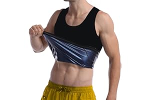 LIVWXK LIivwxk Sauna Vest Workout Sweat Tank Top Waist Trainer for Men Compression Gym Clothes Sweat Enhancer Short Sleeve