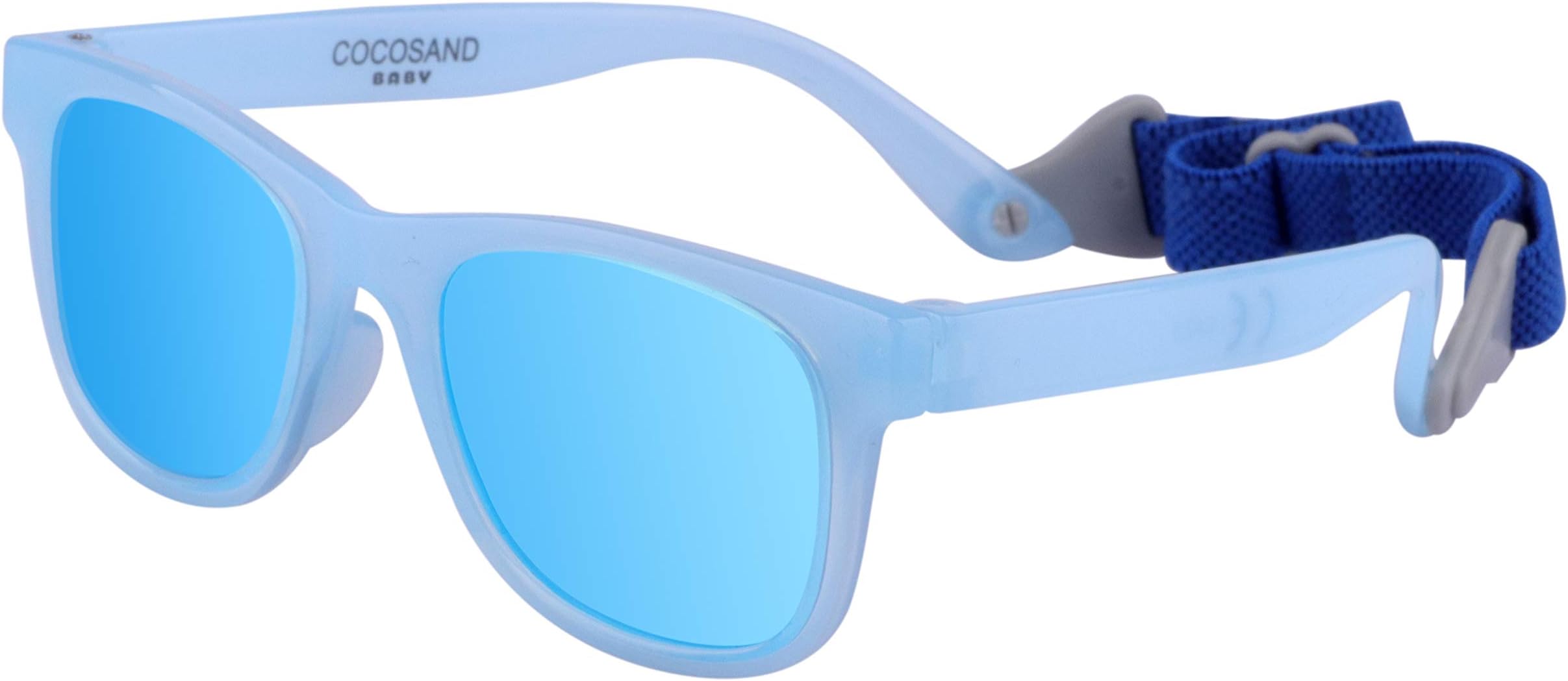 Baby Toddler Sunglasses TPE Frame Mirror UV400 Lens Adjustable Straps 0-24months