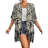 Bsubseach Women’s Kimono Cardigan Open Front Bathing Suit Cover Up Half Sleeve Cardigans Casual Beach Top