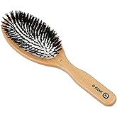 Kent V07 Vegan Boar Bristle Hair Brush, Large Organic Hair Brush for Smoothing and Boosting Shine, Eco Friendly Paddle Brush Ideal for All Hair Types