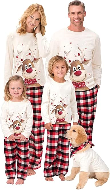 Fliegend Famille Pyjamas De Noel Papa Maman Enfants Bebe Chien Chrismas Vetements De Nuit Costume De Maison Avec Santa Imprime Amazon Fr Vetements Et Accessoires