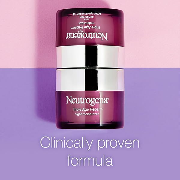 NEUTROGENA TRIPLE AGE REPAIR NIGHT CREAM, 1.7OZ JAR, ANTI-AGING FACE CREAM, FACE MOISTURIZER FOR WOMEN & MEN, HYDRATING NIGHT FACE MOISTURIZER FOR EVEN SKIN TONE & FIRMING, VITAMIN C