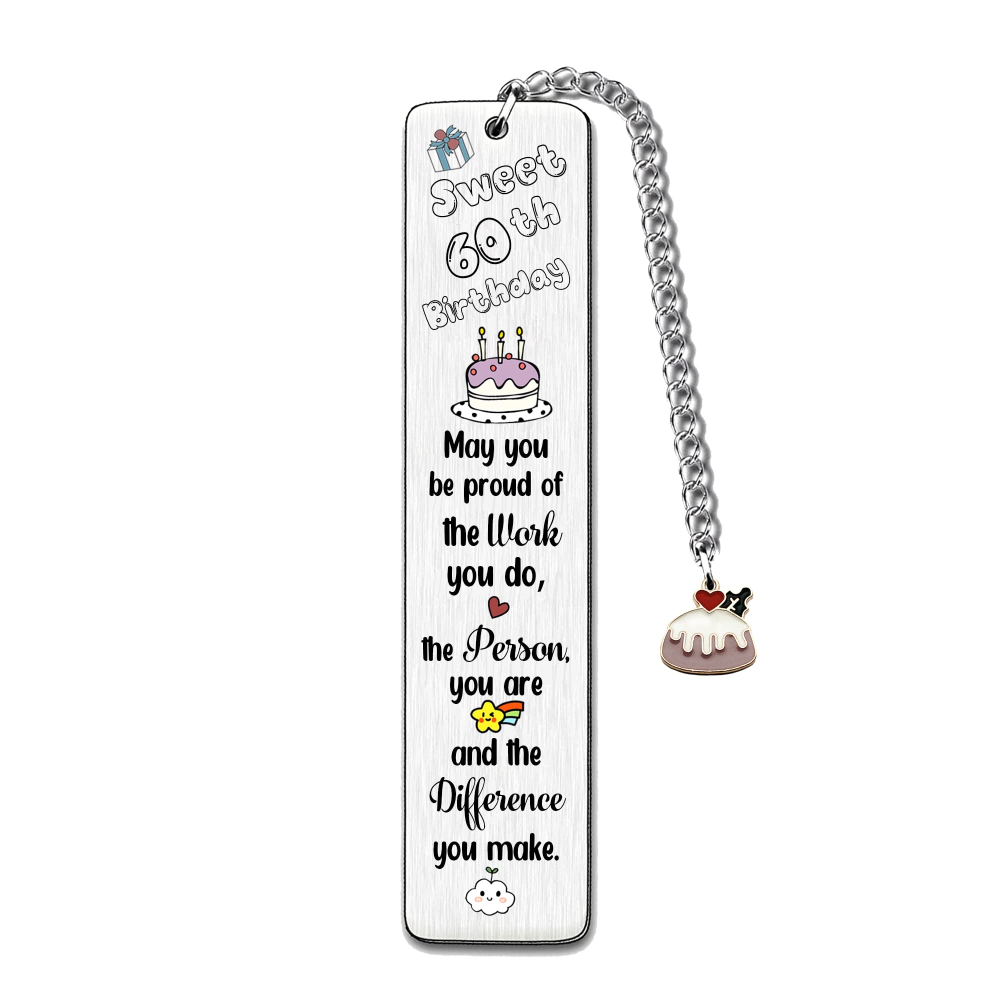 Bookmarks Birthday Gifts Appreciate Dad Mum Encouragement Happy 60th Birthday Present Personalized Book Lover Birth Day Best Wishes Keepsakes for Auntie Uncle Grandad Grandma Friends Bestie (60th)