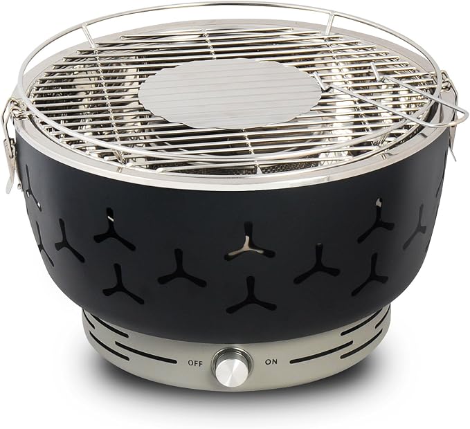 Griglia Portatile A Carbonella Con Termometro – Barbecue A Doppia Faccia Per Campeggio, Picnic E Affumicatura, Leggera E Durevole