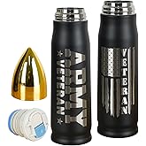 qchdln 17 OZ Veteran Bullet Tumbler with Lid - Ideal Gifts for Men Father's Day, Birthday, Veterans Day, Christmas - Perfect for Air Force, Navy, Army, Military & Veterans Cup
