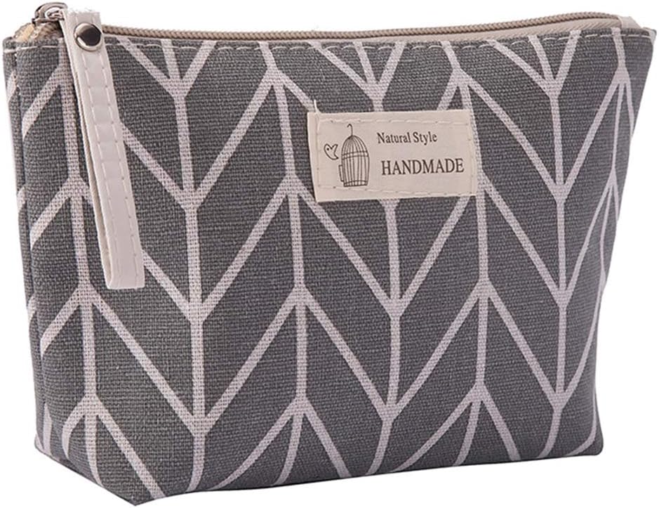 Milnut Multifunctional Canvas Pen Bag Pencil Case Makeup Tool Bag Storage Pouch Purse (Gray arrow)