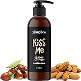 Vanilla Sensual Massage Oil for Couples - Relaxing Full Body Massage Oil for Date Night with Moisturizing Coconut and Sweet Almond Oil - Vegan Non Staining Non Greasy Silky Smooth Gliding Formula