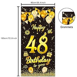 wongmode Happy 48th Birthday to You Door Banner
