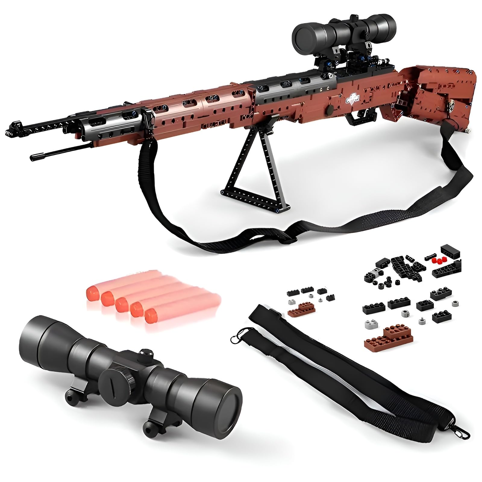 98K Mauser Rifle Gun Building Blocks Set, 653PCS Technick Guns Bricks Kit, 1:1 Simulation Military Weapon Model Toys, Ideas Gifts for Military Enthusiasts Adults & Collectors(C61010) — image 1