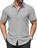COOFANDY Men's Short Sleeve Dress Shirts Stain